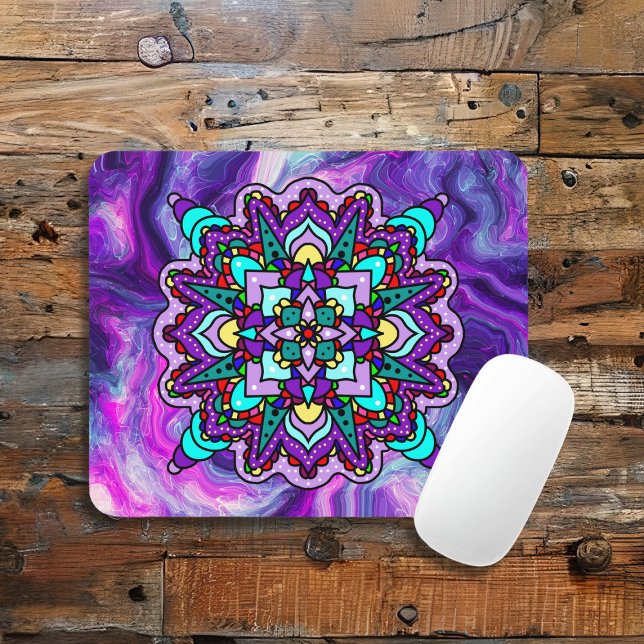 Lila und schwarzes mystisches Mandala Mousepad (Von Creator hochgeladen)