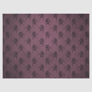Lila und schwarzes Unicorn-Seidenpapier Seidenpapier