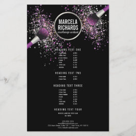 Lila und silber-blush Confetti Makeup Artist Flyer