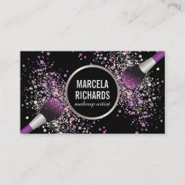 Lila und silber-blush Confetti Makeup Artist Visitenkarte