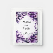 Lila und silberfarbene Hochzeit von Elfenbein