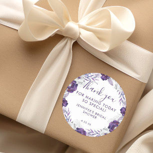 Lila und silberfarbenes Brautparty Runder Aufkleber