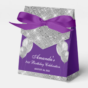 Lila und silberfarbenes Glam Geschenkschachtel
