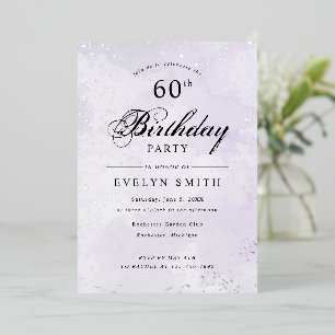 Lila- und SilberGeburtstag Folieneinladung