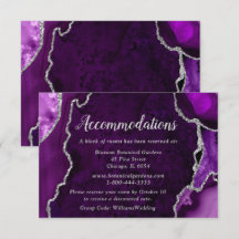 Lila und Silberne Achat Hochzeitsunterkünfte