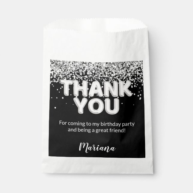 Lila und silberne Gastgeschenke Geschenktütchen (Vorderseite)