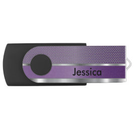 Lila und silberne Mesh-Metalldrucke USB Stick