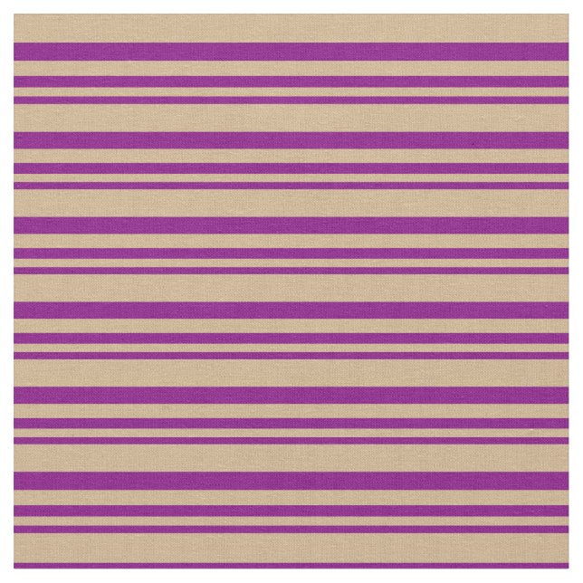 Lila und Tan-Lined/Streifenmuster Stoff (Nahaufnahme)