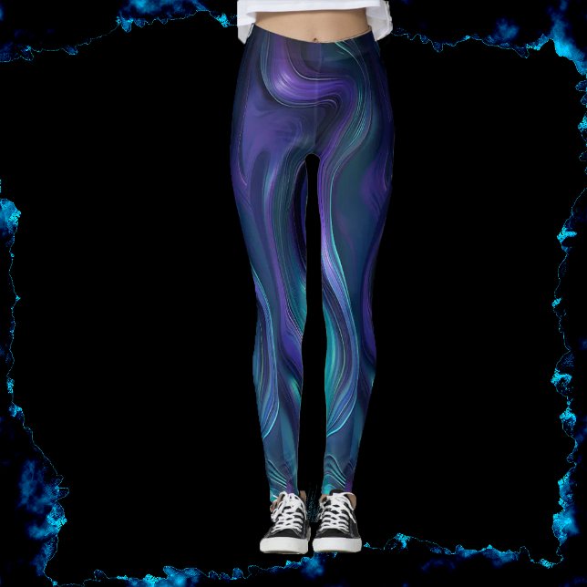 Lila und türkis Abstrakt Leggings (Von Creator hochgeladen)