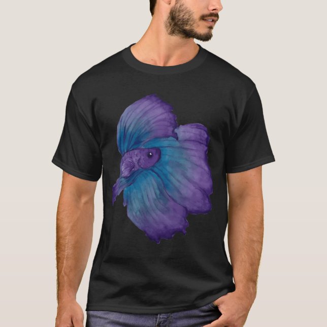 Lila und Türkis Betta T-Shirt (Vorderseite)