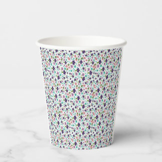 Lila und Türkis Floral Pappbecher