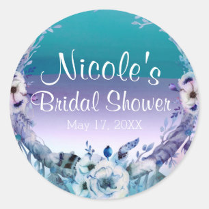 Lila und Türkiser Traumfänger Boho-Chic-Partygesch Runder Aufkleber