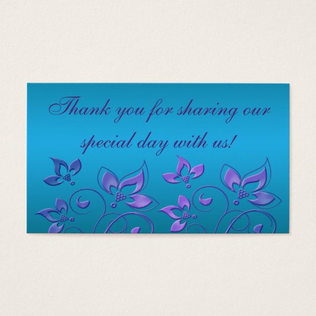 Lila und türkisfarbene Gastgeschenk Hochzeit (Vorderseite)