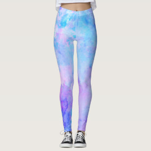 Lila und türkisfarbene Wasserfarben Leggings