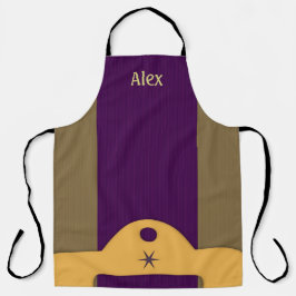 Lila und vergoldete Royale Schürze