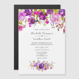 Lila und violette Hochzeit der Flora und Fauna Magneteinladung