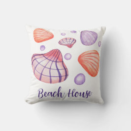 Lila und violette Wasserfarbenklappen mit Text Kissen