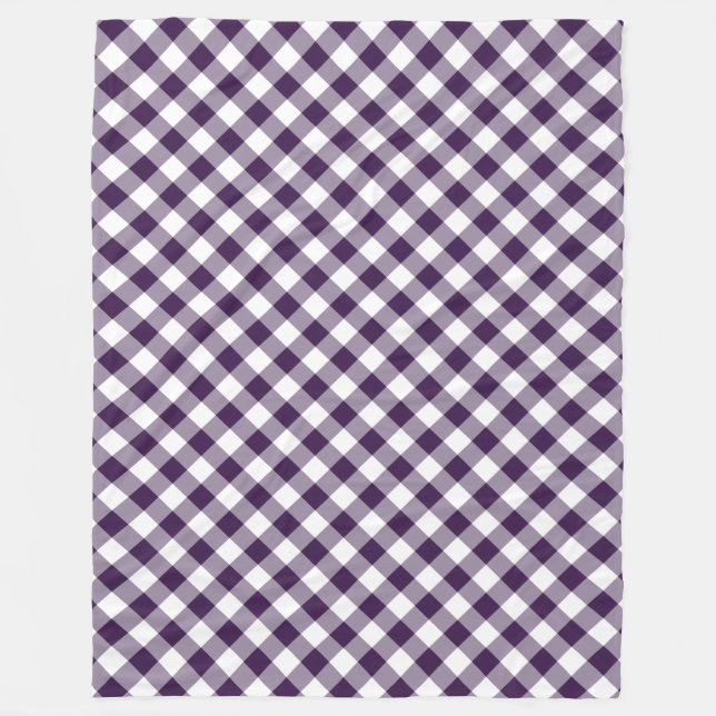 Lila und weiß Diagonal Buffalo Kariert Fleecedecke (Vorderseite)