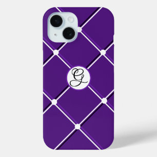 Lila und Weiß gestreifte Gestaltung Fancy Anfangsb Case-Mate iPhone Hülle