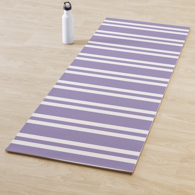Lila und weiß gestreifte Violette Yogamatte (Beispiel)