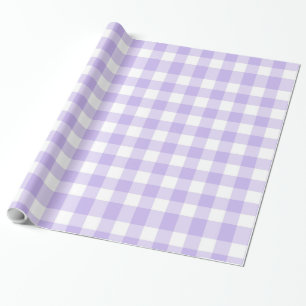 Lila und Weiß Gingham-Muster Landhausstil Geschenkpapier
