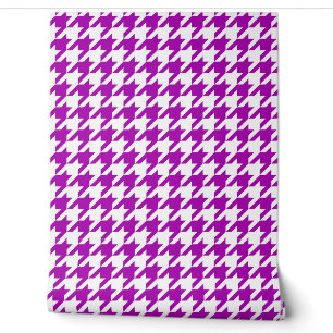 Lila und Weiß Houndstooth Karo Tapete