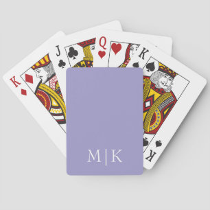 Lila und Weiß Modernes Monogramm Spielkarten