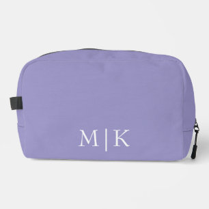 Lila und Weiß   Modernes Monogramm Waschbeutel