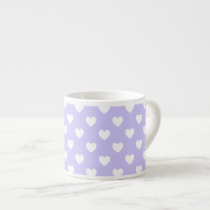Lila und weiß Polka Dot Hearts Espressotasse