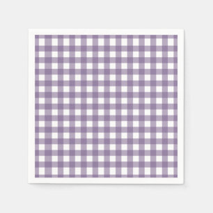 Lila und Weiß überprüftes Gingham-Muster Serviette