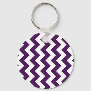 Lila und weiß Zigzag Schlüsselanhänger