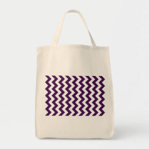 Lila und weiß Zigzag Tragetasche