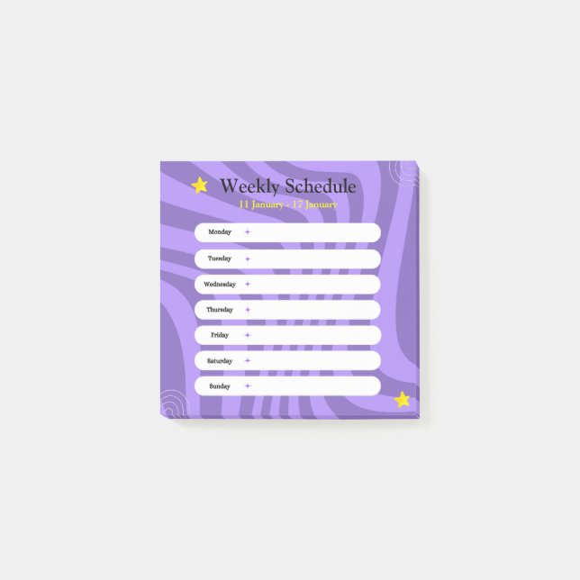 Lila und weiße Abstrakte Formen Post-it Klebezettel (Vorderseite)