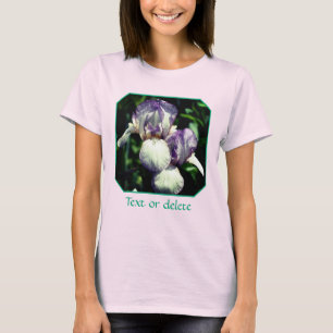 Lila und weiße Bartiris-Blütenpaar T-Shirt