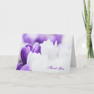 Lila und weiße Blume Dankeschön Karte