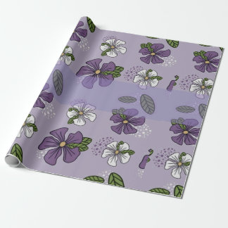 lila und weiße Blume Geschenkpapier
