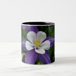 Lila und weiße Blume Zweifarbige Tasse