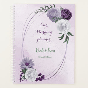 lila und weiße Blumen Planer