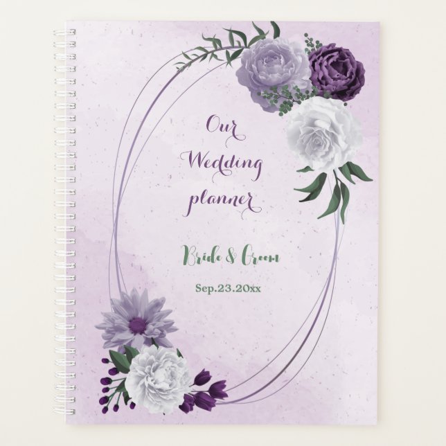 lila und weiße Blumen Planer (Vorderseite)
