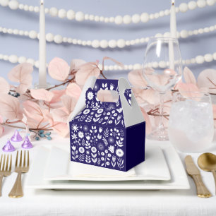 Lila und weiße Boho-Wildblumen Geschenkschachtel