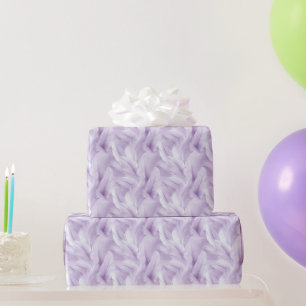 Lila und weiße Feder Muster Braut- Geschenkpapier