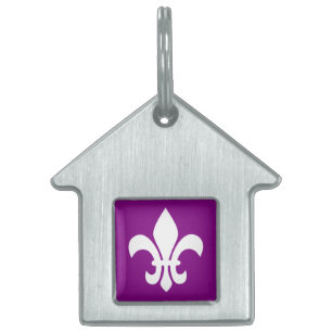 Lila und weiße Fleur de Lys Tiermarke
