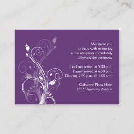 Lila und weiße florale Verschlusskarte Begleitkarte