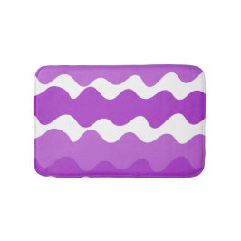 Lila und weiße horizontale Wellenmuster Badematte