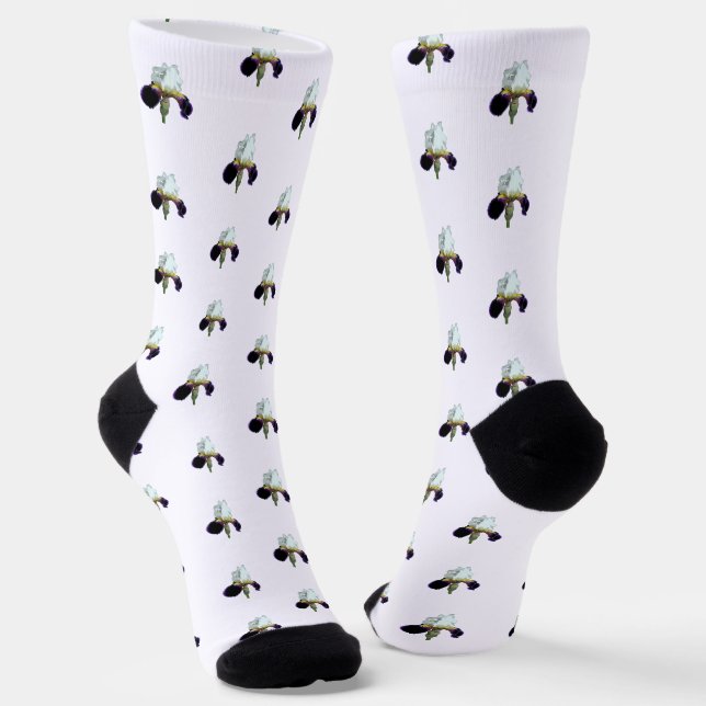 Lila und weiße Iris-Damen-Socken Socken (Gewinkelt)