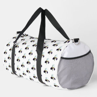Lila und weiße Iris-Duffle-Bat Duffle Bag