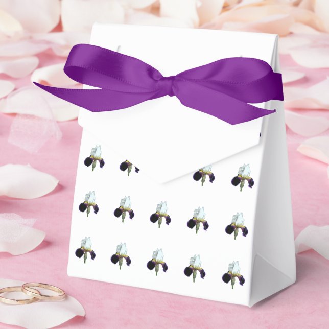Lila und weiße Iris-Geschenkbox Geschenkschachtel (Hochzeit)