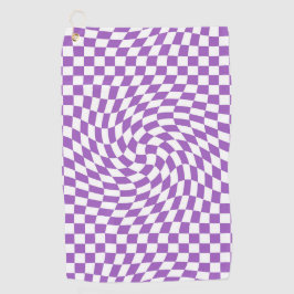 Lila und weiße Karton Golfhandtuch
