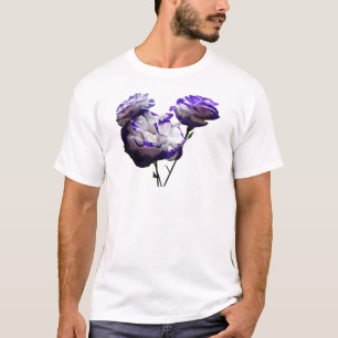 Lila und weiße Lisianthus T-Shirt