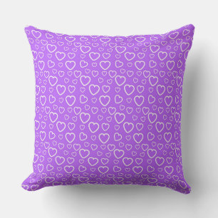 Lila und weiße Love Hearts Muster Kissen